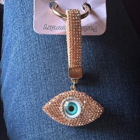 Fashion Jewelry Accessories - Turkish Evil Eye Key Ring For Women Men Full Rhinestone Crystal Gold